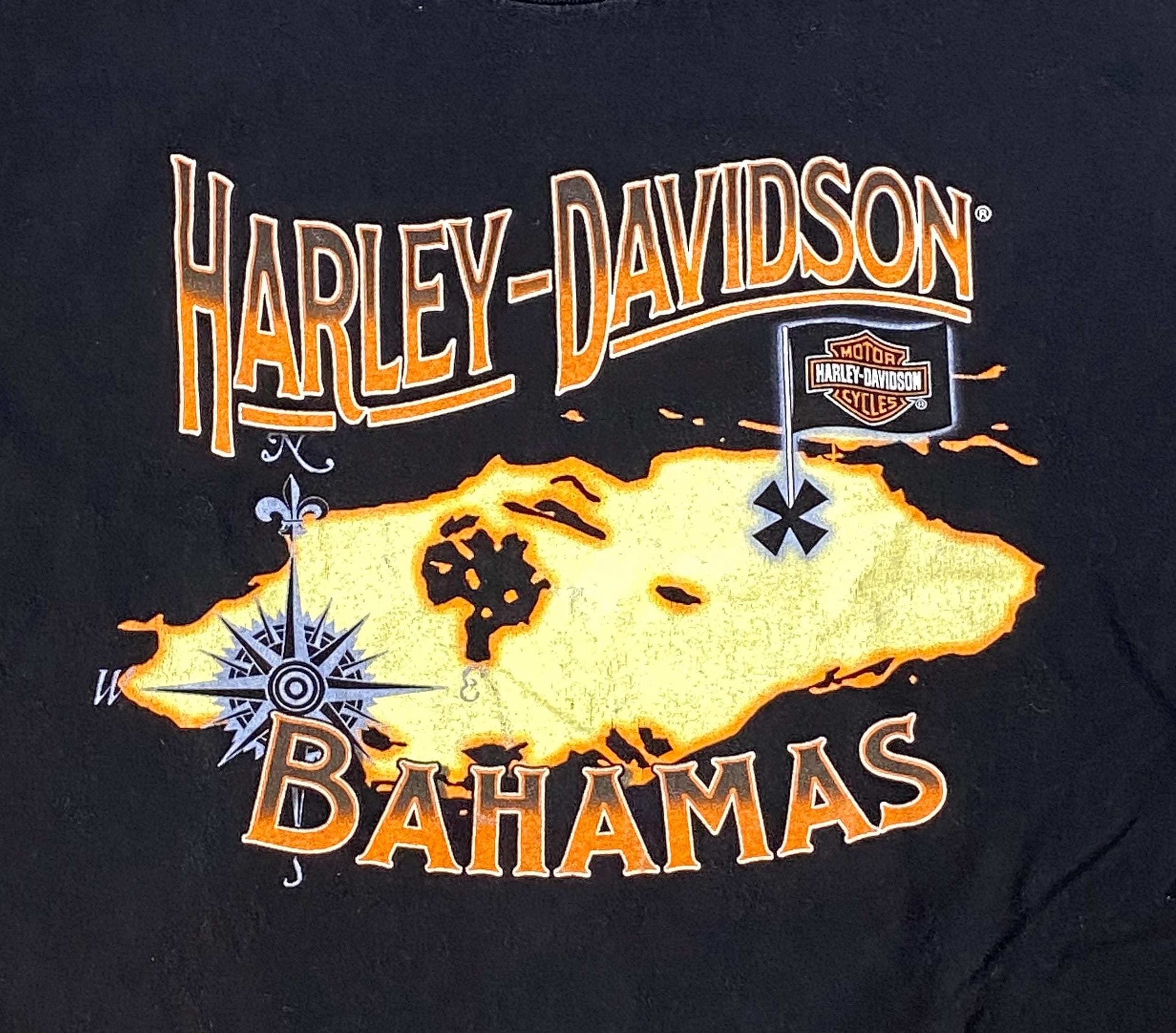 Vintage Y2K Harley Davidson Nassau Bahamas T-shirt - Adult Size