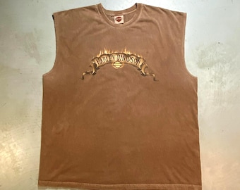 Vintage Harley Davidson Sleeveless T-Shirt: Indianapolis, USA - Adult XXL