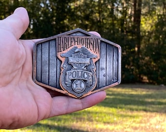 Harley Davidson Motorcycles Belt Buckle 1994: Police #1, Rare Find