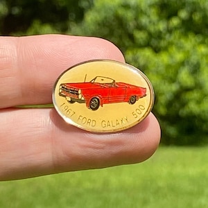 1967 Ford Galaxy 500 Enamel Push Pin, Red, Classic car Automobile, Hot Rod for Collector Display Gift