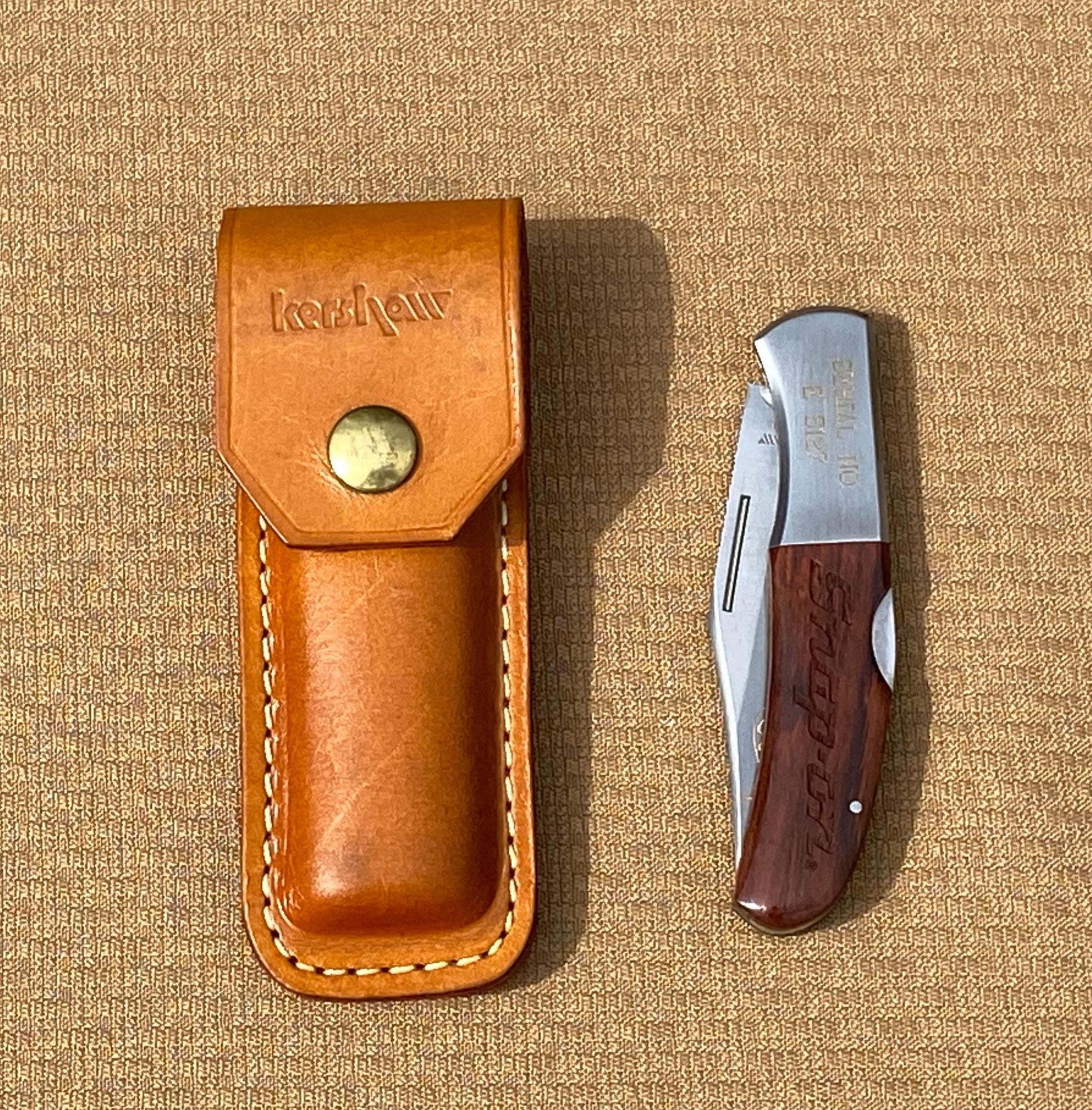 Kershaw Big Joe 70th Anniversary Knife: Sandalwood Handle, Snap-on