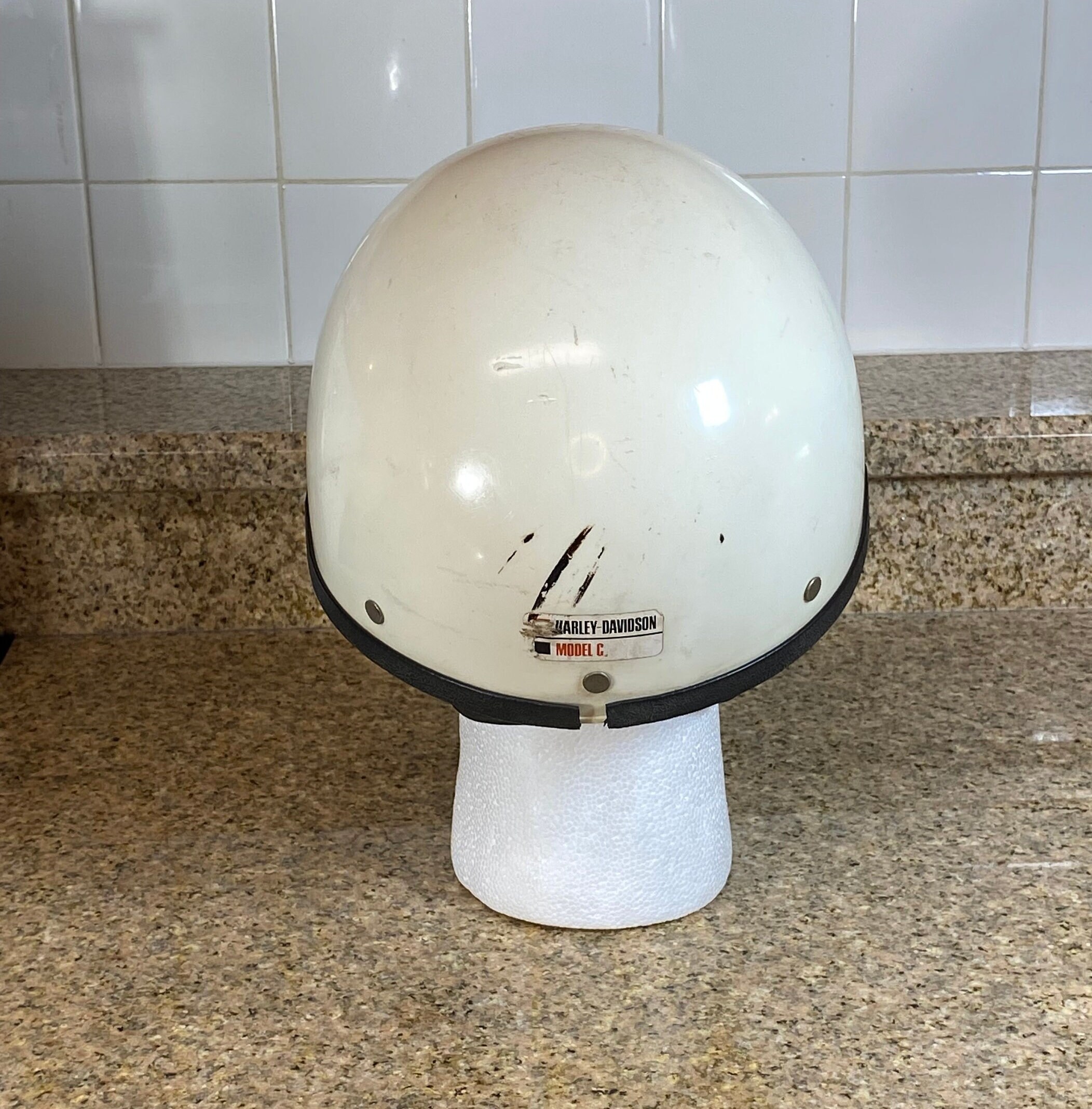 Harley Davidson Motorcycle Model C Half Helmet, 1960s Era, Mchal  