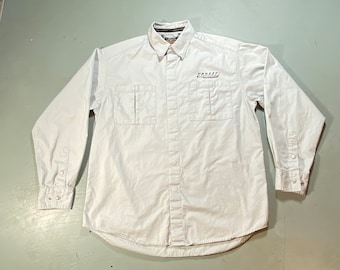Vintage Harley Davidson Shirt Long Sleeve Work, Hidden Snap, Adult Medium