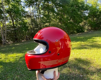 BELL Bell Sport Full Face Helmet, DOT, Red, Auto Motorcycle Racing, 1990s, Size 7 1/8 (57), USA for Collector Display Gift