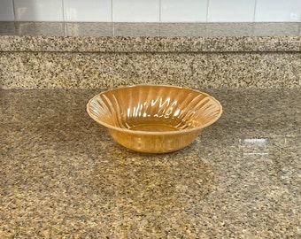 Vintage Fire King Peach Luster Bowl: Anchor Hocking Carnival Glass