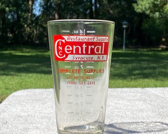 1950s Barware Cocktail Measurement Mixing Pint Glass / Central Restaurant Supply Syracuse, NY