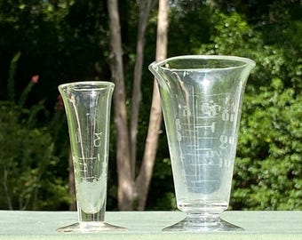 Cristalería de laboratorio grabada: Juego de 2 vasos cónicos, exhibición de química