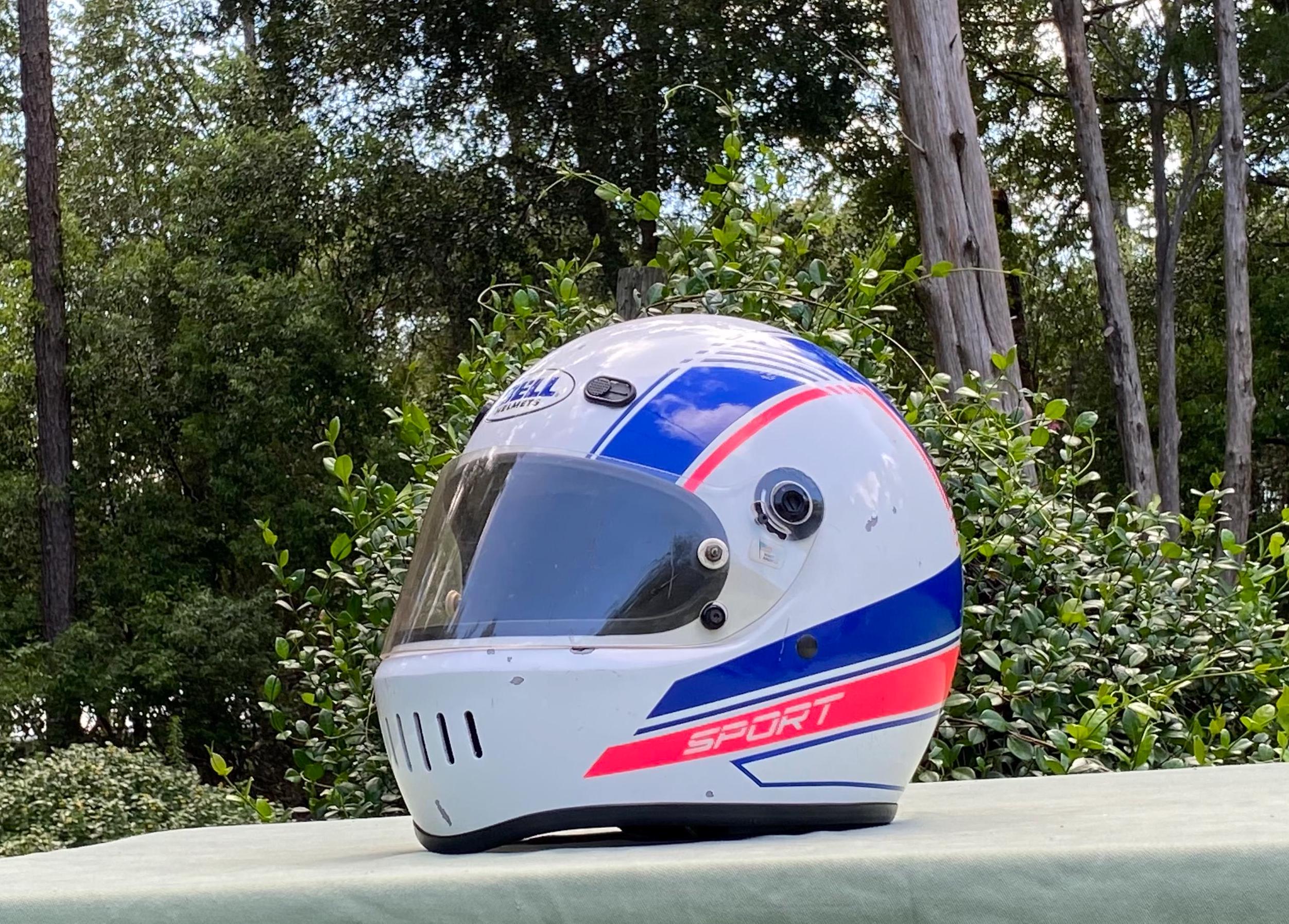 セキュリティ・セーフティ BELL HELMETS 1980s BELL Racing Helmet, Bell Sport, White, Blue, Pink - Size 7 1