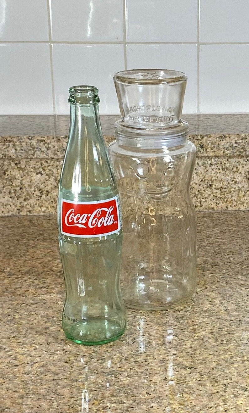 Planters Peanuts / Mr. Peanut Clear Glass Jar Decanter / 1991 75th