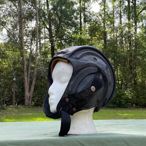 Military Tank Helmet 1970s, Leather Belgian, War / Field Equipment, Sz 56-58 (US Med/Lg) N.V. Vandeputte Boechout For Collector Display gift