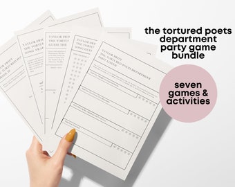 Tortured Poets Department Party Game Bundle | TTPD Song Rank, Drink If, Listening Notes, Album Awards, Playlists  | T Swift Listening Party