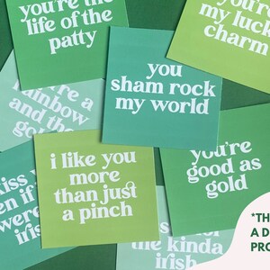 Pack de cartes de compliments imprimables pour la Saint-Patrick | Cadeau pour la Saint-Patrick | Cartes de téléchargement numérique St. Pat's | Cadeau de fête de la Saint-Patrick