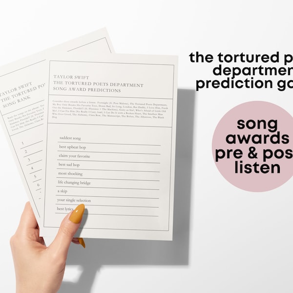 Tortured Poets Department Party Song Awards: Pre and Post Listen | TTPD Party Games | T Swift Album Fun