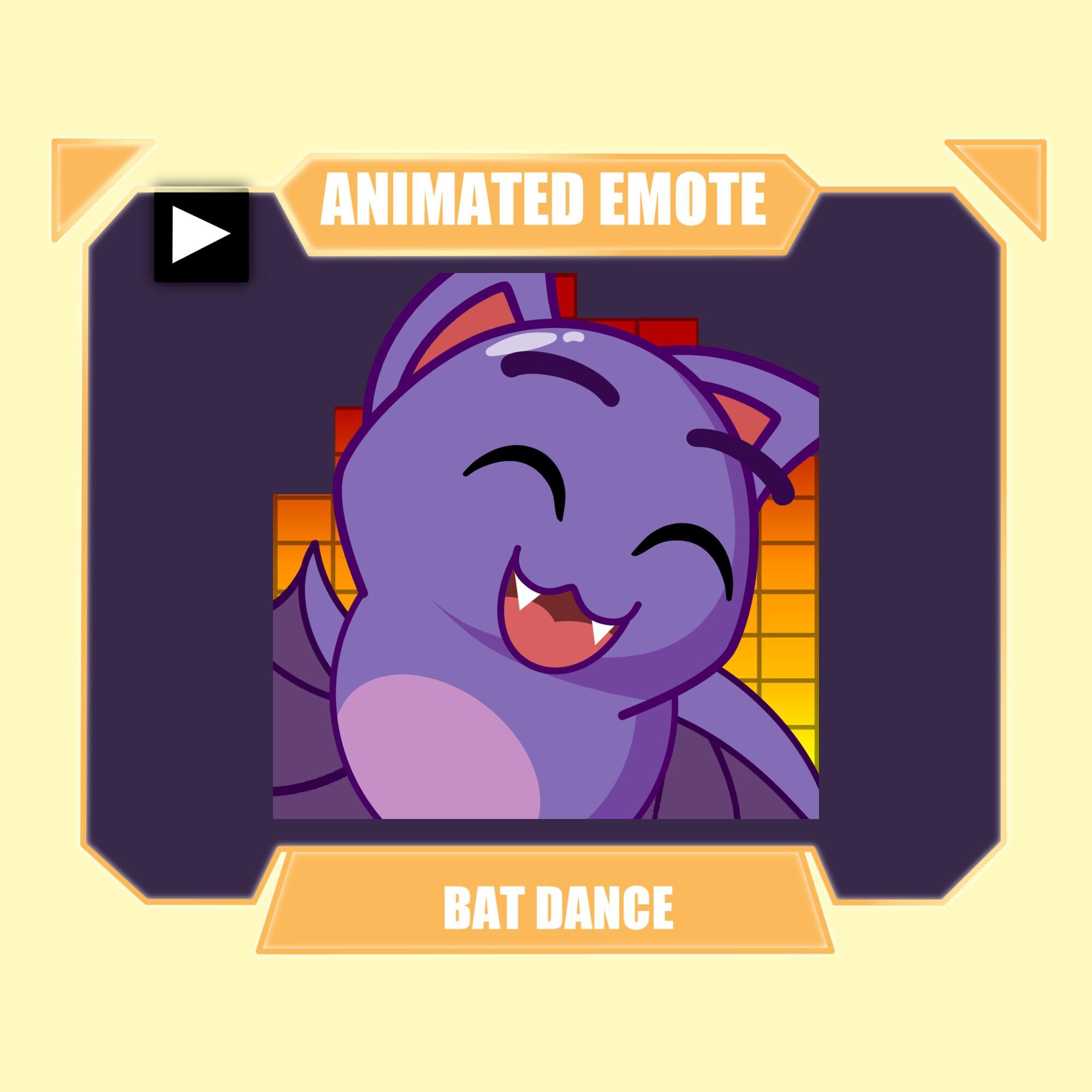 ANIMATED BAT Dance Emote for Twitch Discord Youtube Cute Happy ...