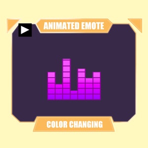 Animowane paski korektora muzycznego zmieniające kolor emotikony do twitch kick discord youtube streaming
