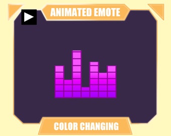 Animated color changing music equalizer bars emote for twitch kick discord youtube streaming