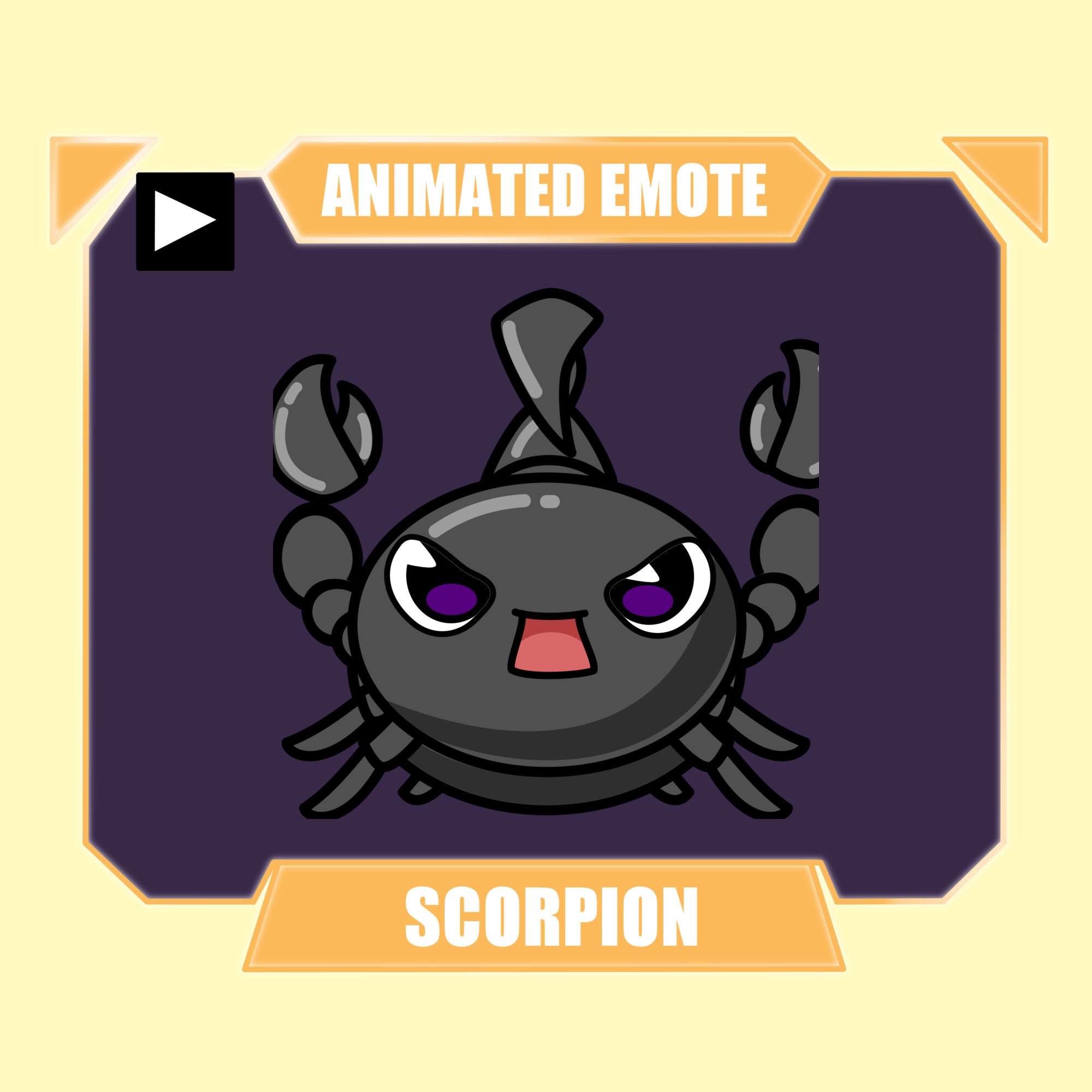 ANIMATED Scorpion emote raging for twitch discord youtube stream | Cute black scorpion angry emote animated
