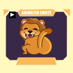 ANIMATED lion twerking emote for twitch kick discord youtube | Cute lion twerk dance sub emote for streaming