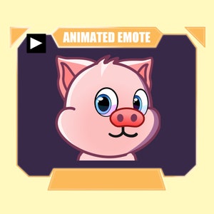 ANIMADO Emote de meme de ojo lateral de cerdo para twitch kick discord youtube stream / Emote tímido de cerdo rosa animado