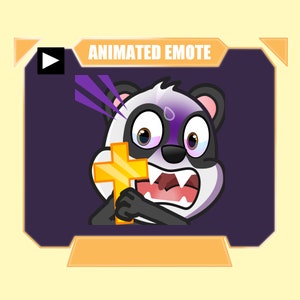 Gesto ANIMADO de panda asustado para la transmisión de youtube de discordia de patada de contracción / Panda asustado sosteniendo un gesto secundario cruzado / Gesto de Halloween