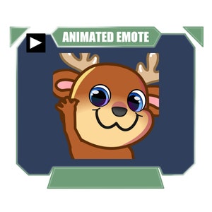 ANIMATED Deer hi hello Christmas emote for twitch kick discord youtube | cute Reindeer waving Christmas emote for streaming