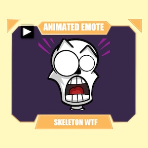 Animated Skeleton WTF | Animated Twitch Emote | Discord Emote | Youtube Emote | Animated Streamer Emote | Skull Emote