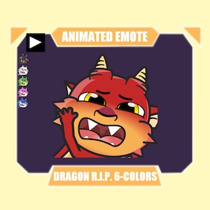 ANIMATED dragon rip emote for twitch discord youtube stream | Dragon dying emote with cute ghost
