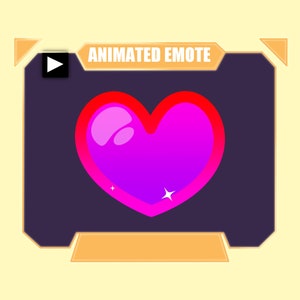 Animated  rainbow heart emote for twitch discord youtube | Color changing rainbow beating heart with sparkles emote