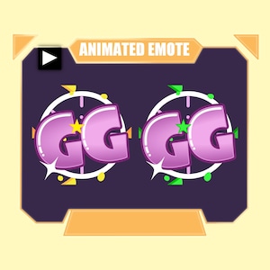 Animated and static GG text emote for twitch discord youtube | Pink GG text emote | Pink GG letter text emote for streaming 2 colors