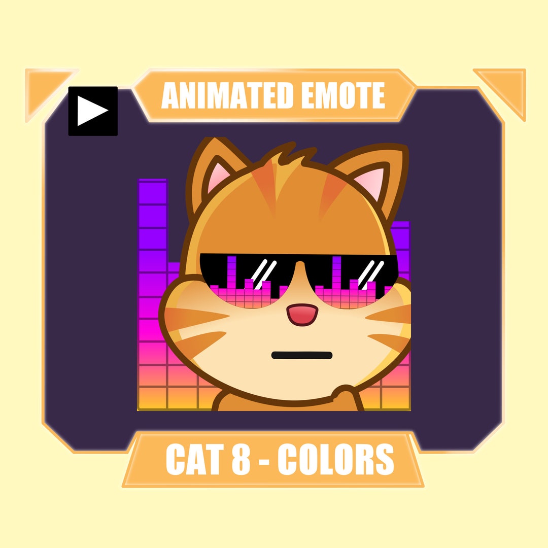ANIMATED Cool Cat Jam Emote for Twitch Discord Youtube Streaming Cool