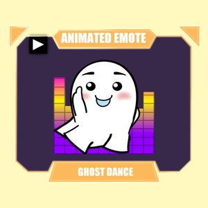 アニメーションかわいいゴーストダンスエモート | ハロウィーンダンスTwitchエモート | Discord Youtubeエモート | ゴーストパーティーエモート | ゴーストイコライザーミュージックエモート
