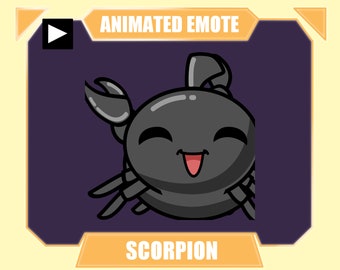 ANIMATED Scorpion emote waving hi hello for twitch discord youtube stream | Cute black scorpion emote animated
