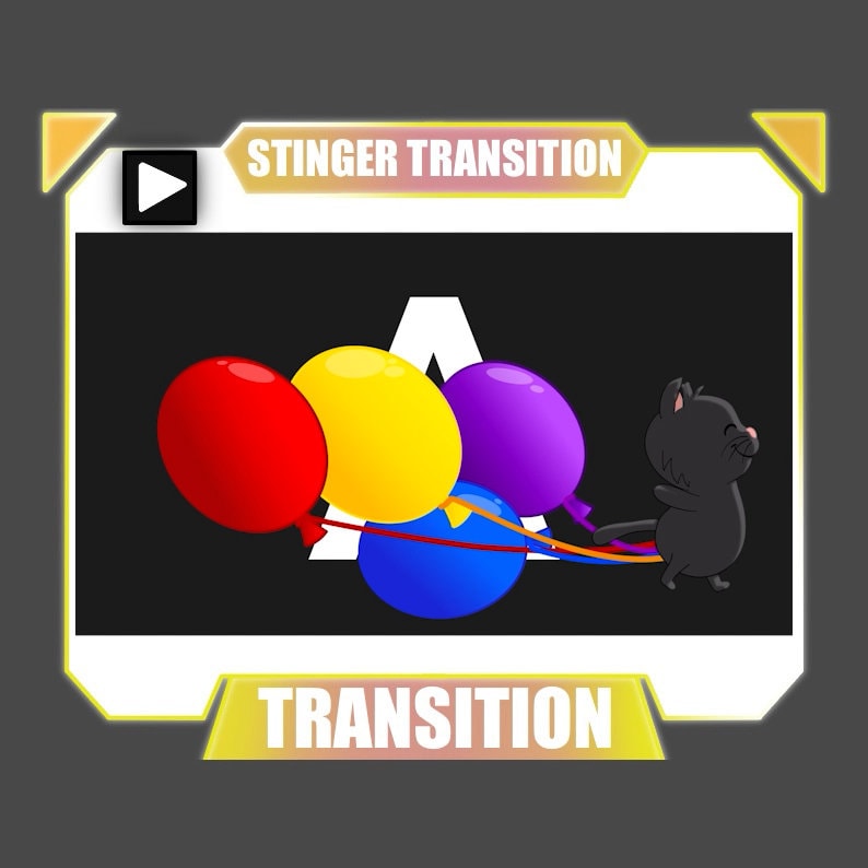 Animated black cat stinger transition | Twitch transition | Streamer scene transition | Cute black kitten transition for obs streamlabs