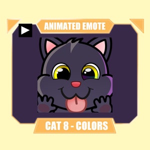 ANIMATED cat lick emote for twitch kick discord youtube stream | Cute cat licking sub emote | 8 colors
