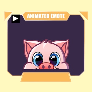 ANIMADO Cerdo acecha hola gesto para twitch kick discord youtube stream / Cerdo rosa acechando gesto animado