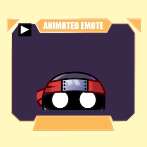 ANIMATED black ninja lurk hi emote for twitch kick discord youtube | Ninja lurk animated sub emote for streaming
