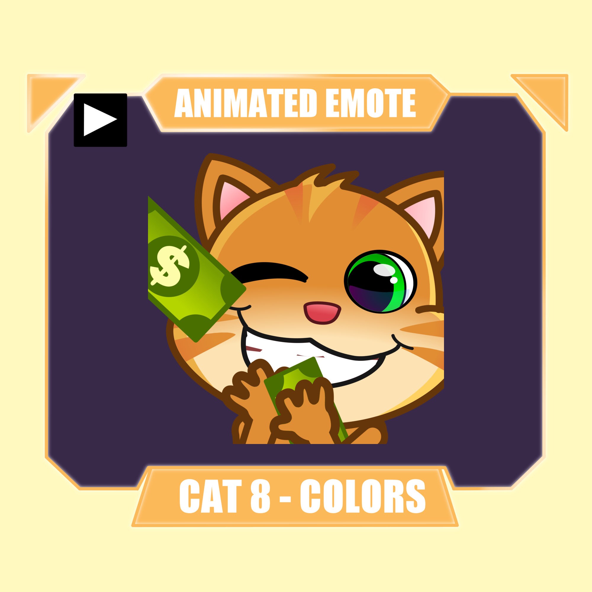ANIMATED Cat Throwing Money Emote for Twitch Kick Discord Youtube ...