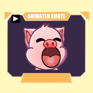 ANIMADO Gesto pop de cerdo para twitch kick discord youtube stream / Gesto de apertura de boca de cerdo rosa animado