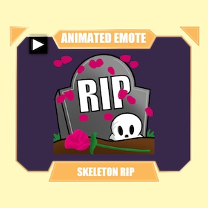 Animated Rip Emote | Animated Twitch Emote | Youtube Emote | Discord Emote | Streamer Emote | Skeleton rip emote