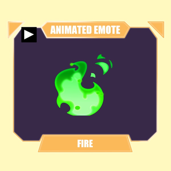 Animated green fire emote for twitch kick discord youtube streaming | Dancing green flame emote
