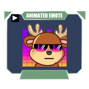 ANIMATED Cool Deer jam Christmas emote for twitch kick discord youtube | Cool Reindeer dancing Christmas emote for streaming