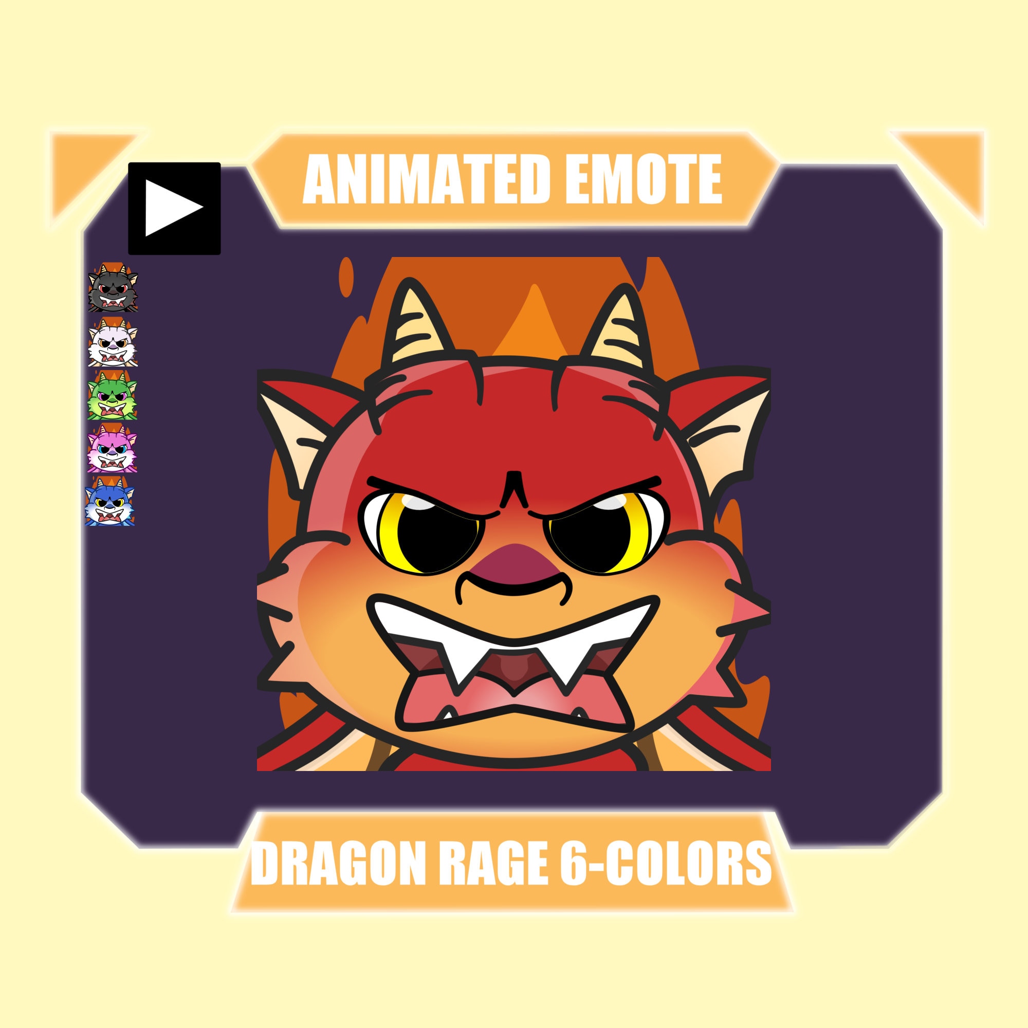 Color Show Rage ANIMATED Dragon Rage Emote for Twitch Discord Youtube | Dragon Angry in ...