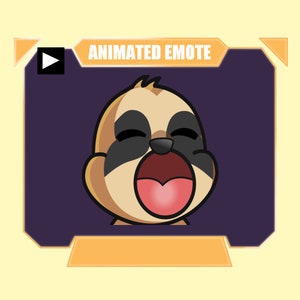 ANIMATED sloth pop emote for twitch kick discord youtube stream | Cute pop sloth sub emote