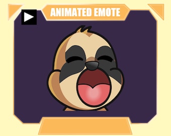 ANIMATED sloth pop emote for twitch kick discord youtube stream | Cute pop sloth sub emote