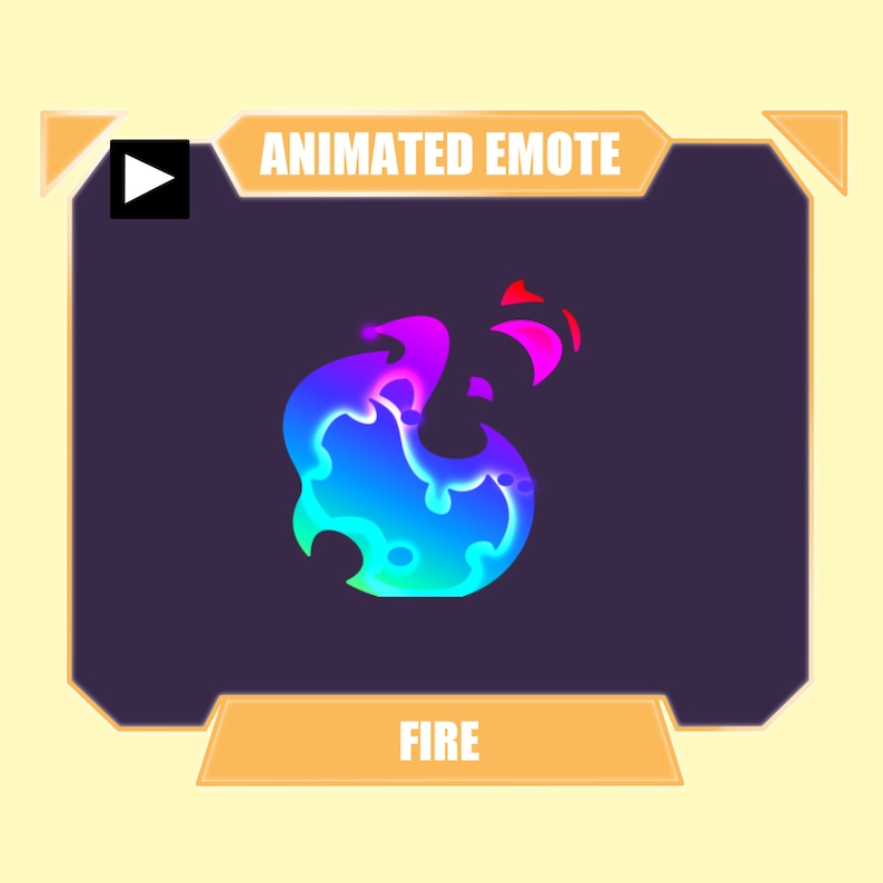 Animated rainbow fire emote for twitch kick discord streaming