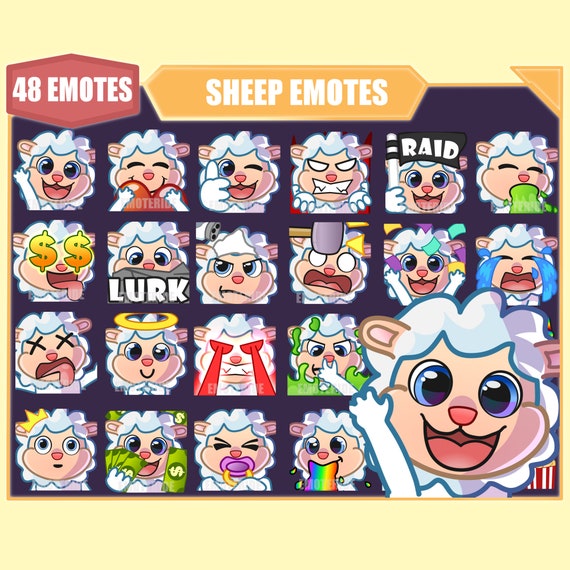 SHEEP Emote Bundle for Twitch Youtube Emotes Discord - Etsy SHEEP Emote Bundle for Twitch Youtube Emotes Discord - Etsy