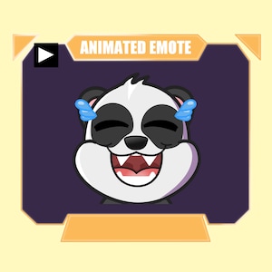 Gesto de risa de panda ANIMADO para la transmisión de youtube de twitch kick discord / Gesto de suscriptor lindo panda jajaja