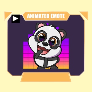 Emoticono de baile de panda lindo ANIMADO / Emote de baile para twitch discord youtube / Emote de disco de mermelada de fiesta de panda lindo / Ecualizador de música Emote