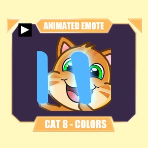 ANIMIERTER Katzen-Rave mit Farb-Wechselenden Neon-Sticks emote für Twitch Kick Discord Youtube | Emote Tanzende Katze