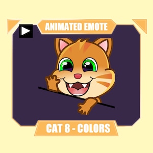 ANIMATED cat bongo meme emote for twitch kick discord youtube streaming | Cute cat playing bongo sub emote | 8 colors included